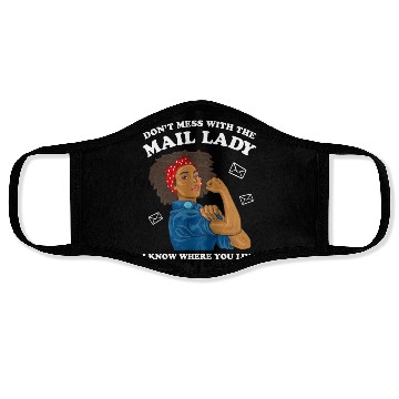 Discover African American Postal Worker Mail Lady Funny Face Masks