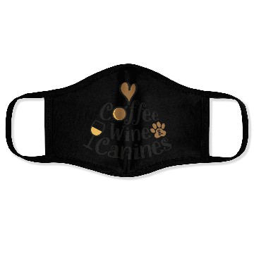 Discover Coffee wine canines Face Masks