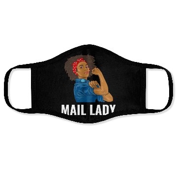 Discover African American Postal Worker Mail Lady Funny Face Masks