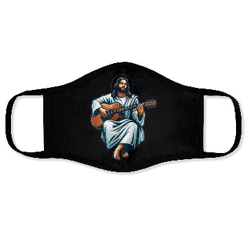 Discover Jesus Playing Guitar Face Masks
