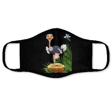 Discover Whimsical Stork with Insect View Face Masks