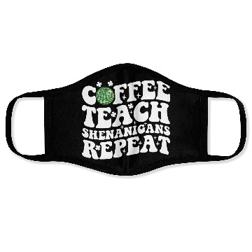 Discover Coffee Teach Shenanigans Repeat Disco Ball Teacher Face Masks