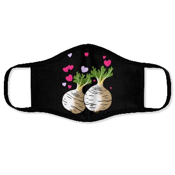 Discover Turnip Love Hearts Valentine's Day Face Masks