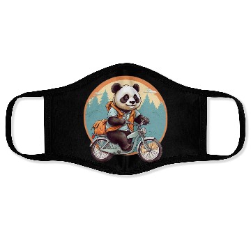 Discover Panda Riding Bicycle Face Masks