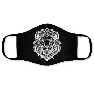 Discover Mighty Lion Head Tattoo Style Mane Face Masks
