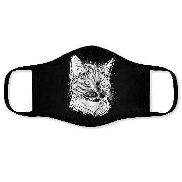Discover Pretty Cat In Vintage Design Face Masks