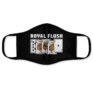 Discover Royal Flush Gambler Or Card Player Gift Face Masks