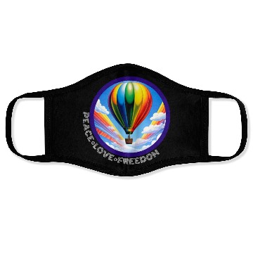 Discover Peace Love Freedom Ballon Face Masks