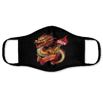 Discover Chinese New Year Dragon: Red Gold Grey White Face Masks