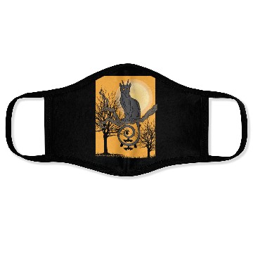 Discover Cat Full Moon Cat Parent Gift Face Masks