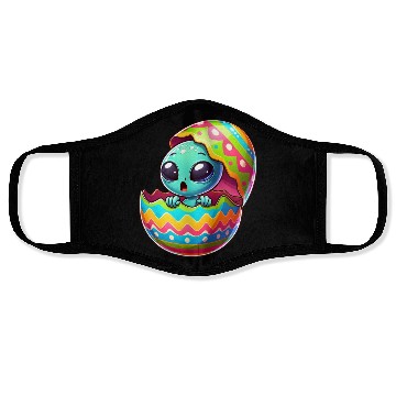 Discover Colorful Alien Easter Egg Hatch Design Face Masks