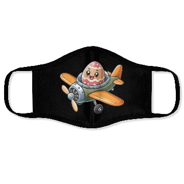 Discover Easter Egg Airplane Pilot Design Face Masks