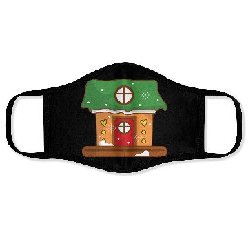 Discover Green Gingerbread house Face Masks