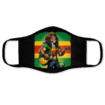 Discover Jamaica lion reggae music Face Masks