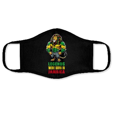 Discover Jamaica lion reggae music Face Masks