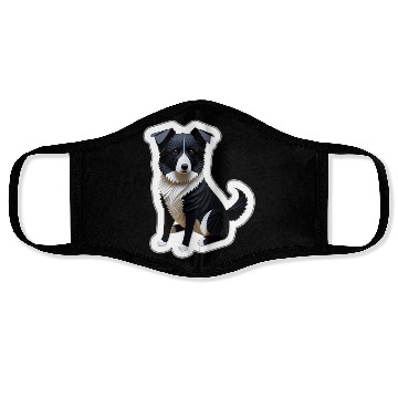 Discover Origami Border Collie Face Masks