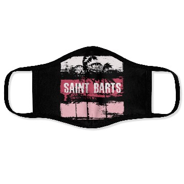 Discover Saint Barts Vacation Souvenir Abstract Artistic Face Masks