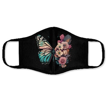 Discover Metamorphora Butterfly Nature Flowers Branches Face Masks