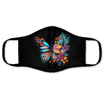 Discover Metamorphora Butterfly Nature Flowers Branches Face Masks