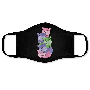 Discover Trigender Flag Pride Lgbtq Cute Hippo Face Masks