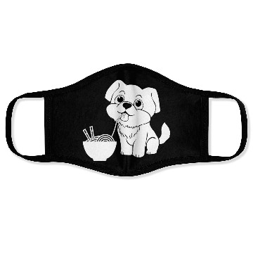 Discover Cute Dog Eating Ramen Face Masks