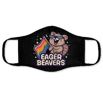 Discover Eager Beavers with Pride LGBT Flag Face Masks