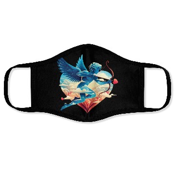 Discover Valentine's Day - Cupid with a bow, heart, love Face Masks