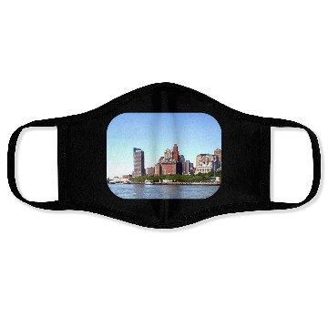 Discover Manhattan NY - Manhattan Skyline on a Clear Day Face Masks