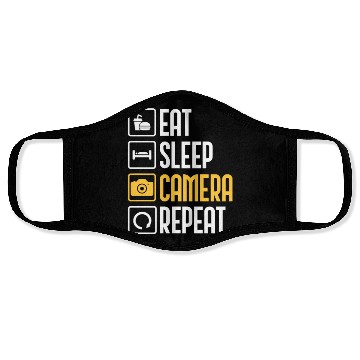 Discover Eat Sleep Camera Repeat Photography Photographer Face Masks