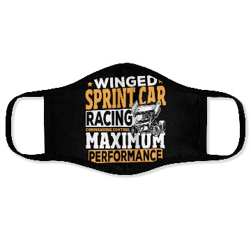 Discover Winged Sprint Car Racing Commanding Control Face Masks