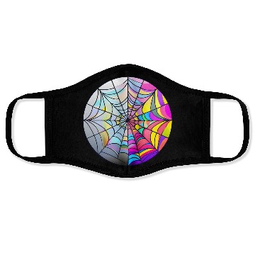 Discover colorful spider web stained glass Face Masks
