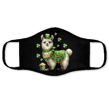 Discover Irish LLama St Patrick Day Face Masks