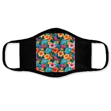 Discover Colorful Tropical Foliage Pattern Face Masks
