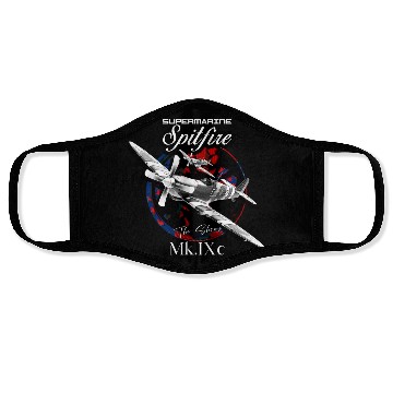 Discover Supermarine Spitfire MK.IXc WW2 Fighter Plane Face Masks