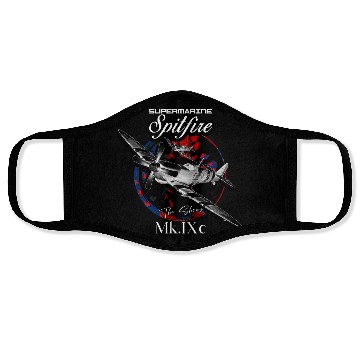 Discover Supermarine Spitfire MK.IXc WW2 Fighter Plane Face Masks