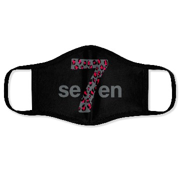 Discover 7 in red animal print Face Masks