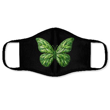 Discover Verdant Leafwing Monarch Butterfly Face Masks