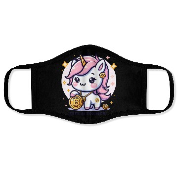 Discover Adorable Crypto Unicorn Cute Bitcoiner Face Masks