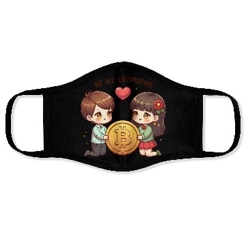 Discover Be My Cryptotine: Adorable Bitcoin Couple Face Masks