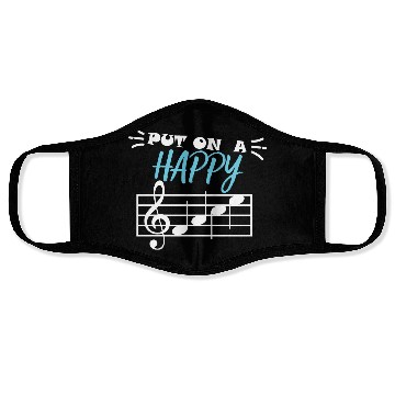 Discover Put On A Happy Face musical notes Face Masks