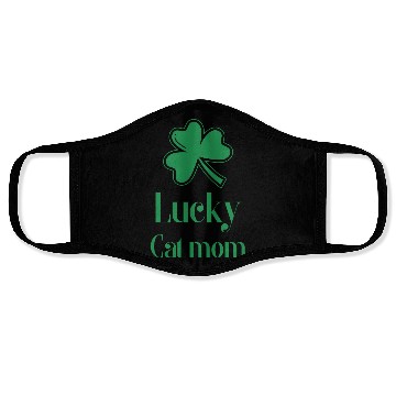 Discover Lucky Cat Mom St Patrick's Day Face Masks