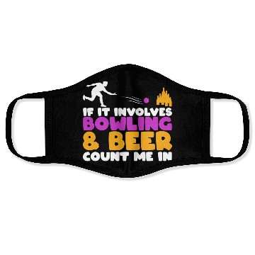 Discover Beer Bowling Lover Face Masks