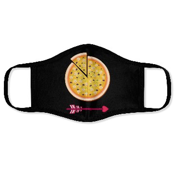 Discover PIZZA is my valentine - Arrow Pointing Left Face Masks