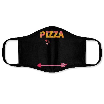 Discover PIZZA is my valentine - Arrow Pointing Right Face Masks