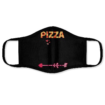 Discover PIZZA is my valentine - Arrow Pointing Right Face Masks