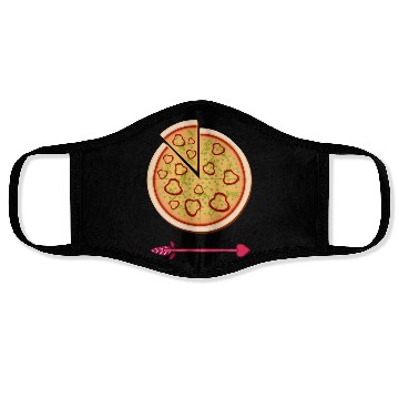 Discover PIZZA is my valentine - Arrow Pointing Left Face Masks