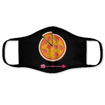 Discover PIZZA is my valentine - Arrow Pointing Left Face Masks