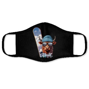 Discover Winter sports, Charly the Snowboarder Face Masks