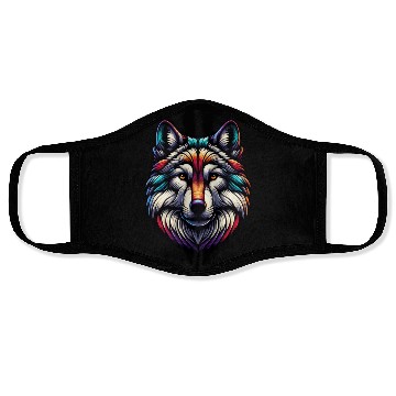 Discover Vivid Abstract Wolf Face Masks