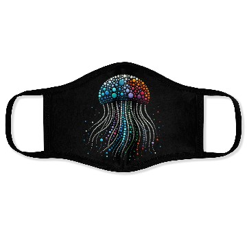 Discover Neon Abyss - Jellyfish Pebble Art Face Masks